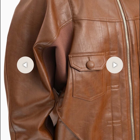 JUNTAE KIM Brown Pourpoint Faux-Leather Bomber Jacket - Picture 5 of 10